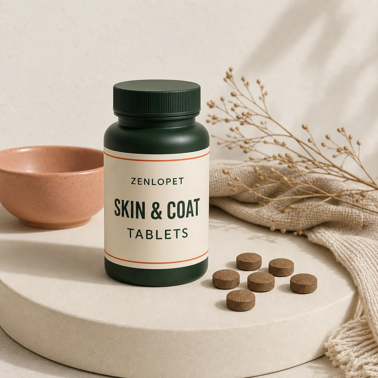 Skin & Coat Tablet OEM pet supplement concept